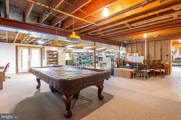 Billiard Table, Game Room, Interior, Wooden Beams