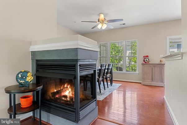 Dining room, Fireplace, Interior, Piano, Wood Texture Flooring