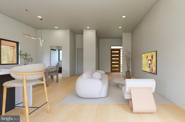 Dining room, Interior, Pendant Lights, Recessed Lighting, Wood Texture Flooring