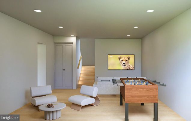 Game Room, Interior, Recessed Lighting, Wood Texture Flooring