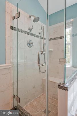 Bathroom, Glass Shower, Interior, Marble Walls