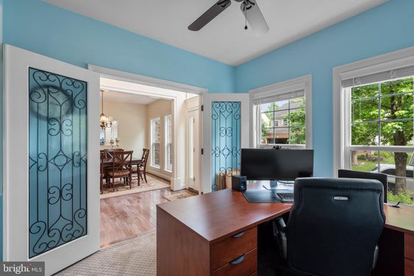 Chandelier, Home Office, Interior, Wood Texture Flooring