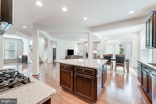 Dining room, Interior, Kitchen, Recessed Lighting, Wood Texture Flooring
