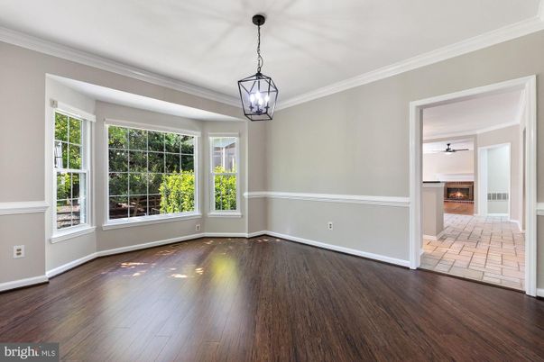 Empty room, Fireplace, Interior, Pendant Lights, Wood Texture Flooring