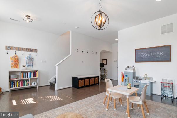 Dining room, Interior, Pendant Lights, Recessed Lighting, Wood Texture Flooring