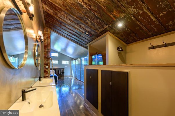 Bathroom, Interior, Wooden Ceilings, Wood Texture Flooring
