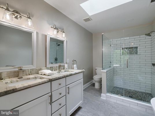 Bathroom, Dual Sink Vanities, Glass Shower, Interior