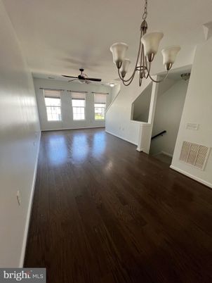 Chandelier, Empty room, Interior, Wood Texture Flooring