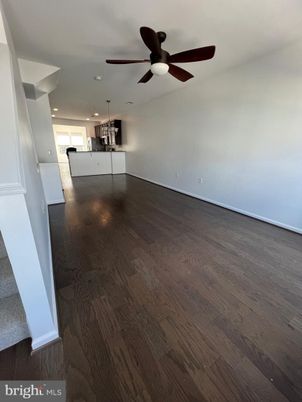 Empty room, Interior, Kitchen, Recessed Lighting, Wood Texture Flooring