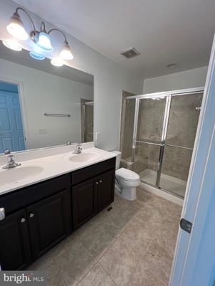 Bathroom, Dual Sink Vanities, Glass Shower, Interior