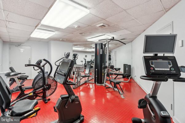 Fitness Equipment, Gym, Interior, Recessed Lighting