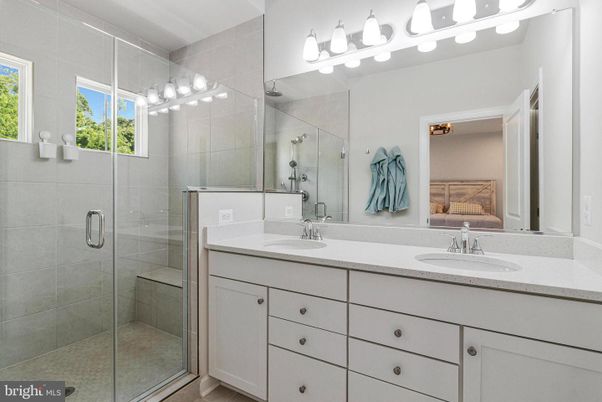 Bathroom, Dual Sink Vanities, Glass Shower, Interior