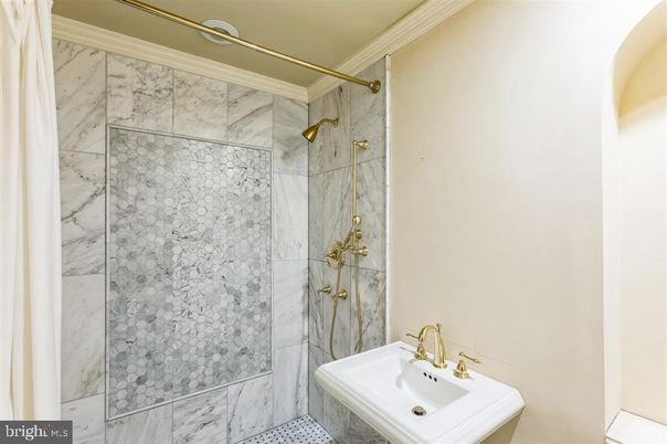 Bathroom, Glass Shower, Interior, Marble Walls