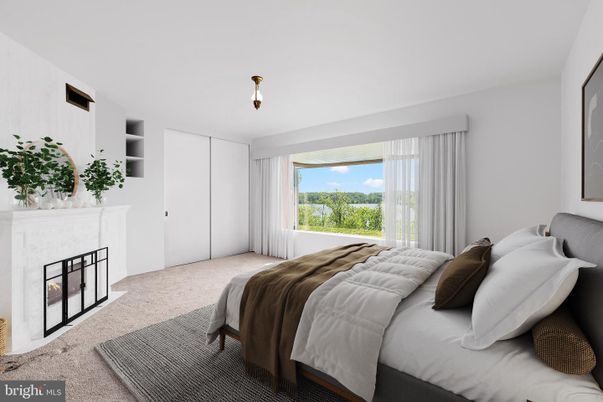 Bedroom, Fireplace, Interior