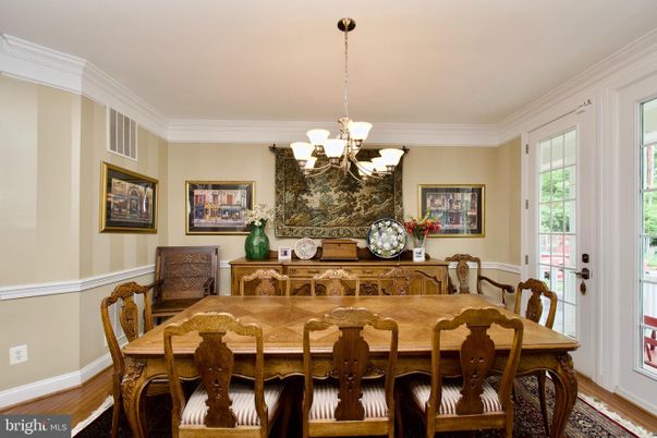 Chandelier, Dining room, Interior, Wood Texture Flooring
