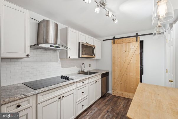 Interior, Kitchen, Pendant Lights, Stainless Steel Appliances, Wood Texture Flooring