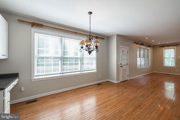 Chandelier, Empty room, Interior, Recessed Lighting, Wood Texture Flooring