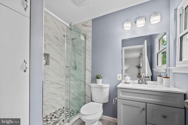 Bathroom, Glass Shower, Interior, Marble Walls