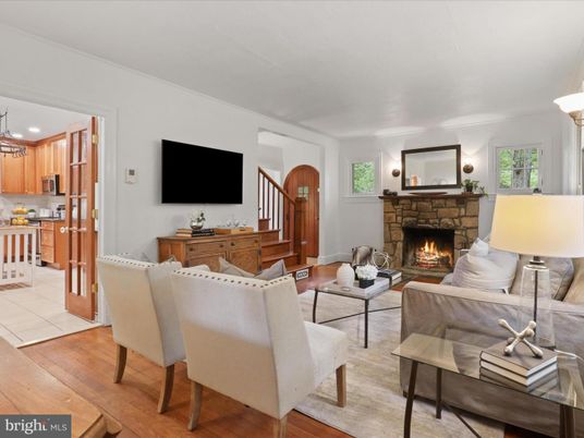 Fireplace, Interior, Kitchen, Living room, Wood Texture Flooring