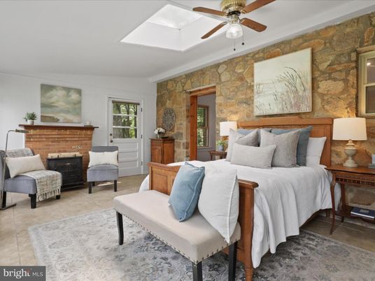 Bedroom, Fireplace, Interior, Stone Walls