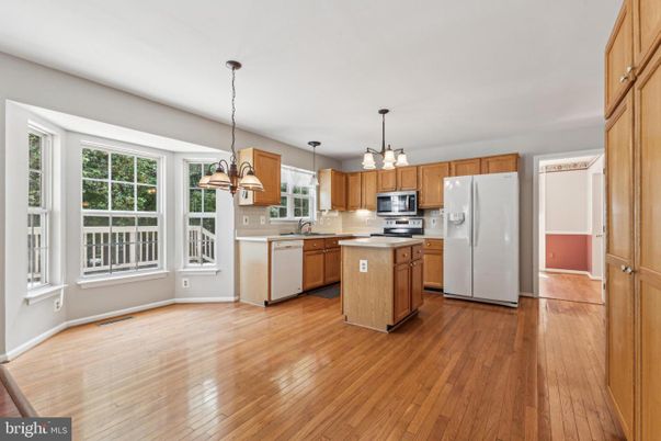 Interior, Kitchen, Pendant Lights, Stainless Steel Appliances, Wood Texture Flooring