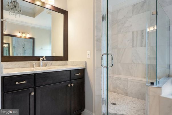 Bathroom, Glass Shower, Interior, Marble Walls