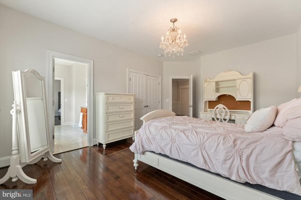 Bedroom, Chandelier, Interior, Wood Texture Flooring