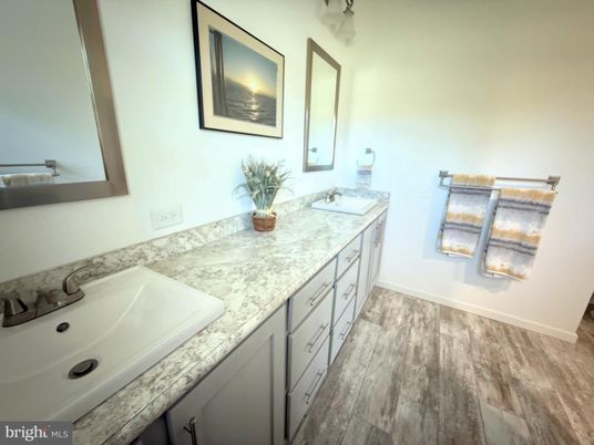 Bathroom, Dual Sink Vanities, Interior, Wood Texture Flooring