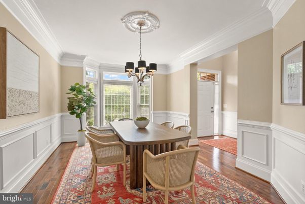 Chandelier, Dining room, Interior, Wood Texture Flooring