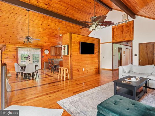 Dining room, Interior, Kitchen, Living room, Pendant Lights, Wooden Beams, Wooden Ceilings, Wood Texture Flooring, Wooden Walls