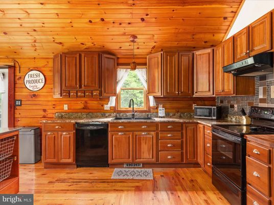 Interior, Kitchen, Pendant Lights, Wooden Ceilings, Wood Texture Flooring