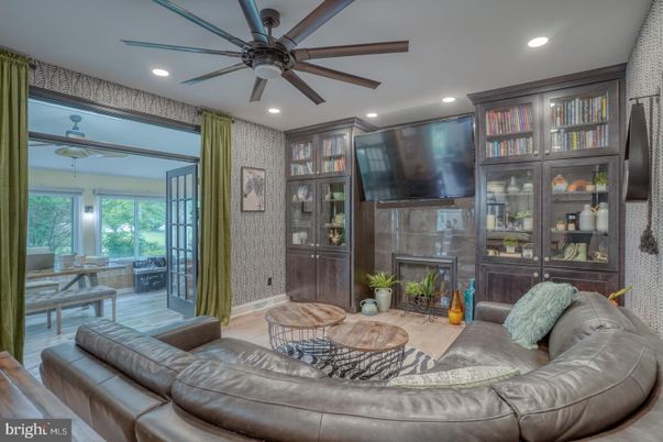 Dining room, Fireplace, Interior, Living room, Recessed Lighting