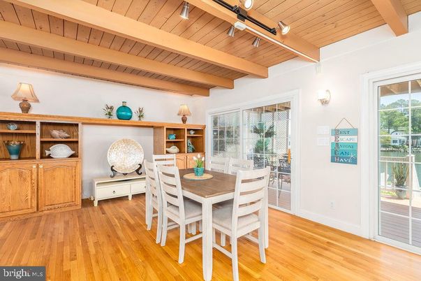 Dining room, Interior, Wooden Beams, Wooden Ceilings, Wood Texture Flooring