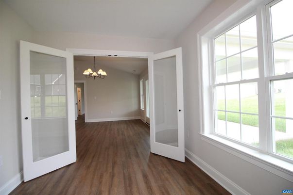 Chandelier, Empty room, Interior, Wood Texture Flooring