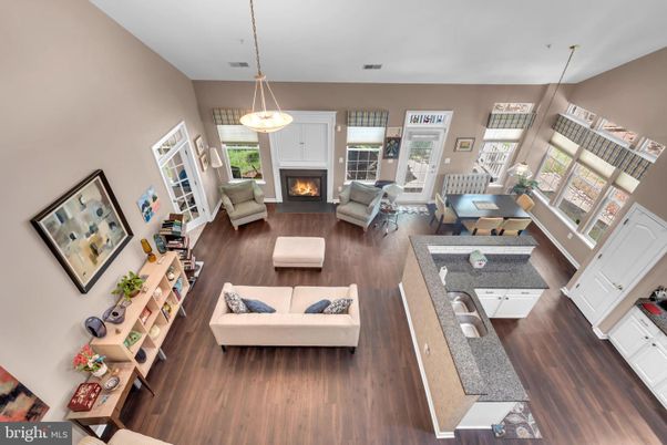 Fireplace, Interior, Living room, Pendant Lights, Wood Texture Flooring