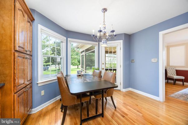 Chandelier, Dining room, Interior, Wood Texture Flooring