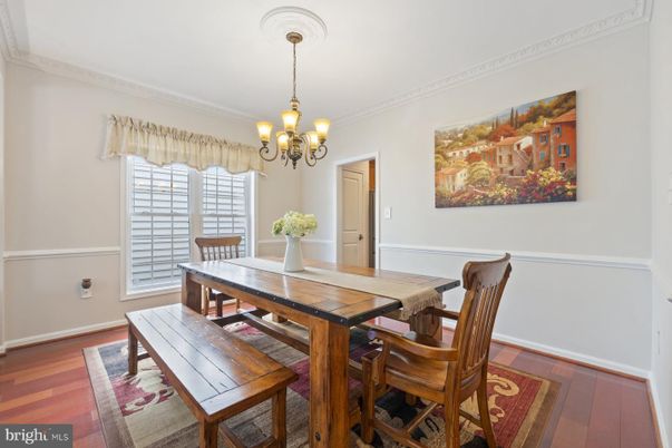 Chandelier, Dining room, Interior, Wood Texture Flooring