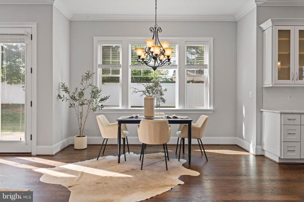 Chandelier, Dining room, Interior, Wood Texture Flooring