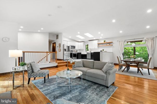 Dining room, Interior, Kitchen, Living room, Recessed Lighting, Stainless Steel Appliances, Wood Texture Flooring
