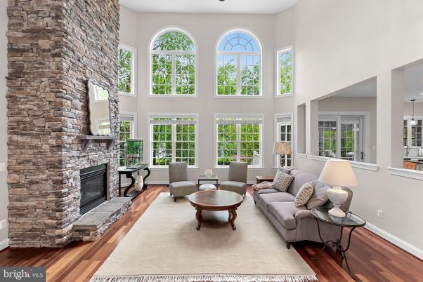 Fireplace, Interior, Living room, Stone Walls, Wood Texture Flooring