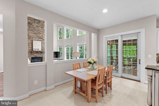 Dining room, Fireplace, Interior, Recessed Lighting