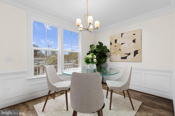 Chandelier, Dining room, Interior, Wood Texture Flooring