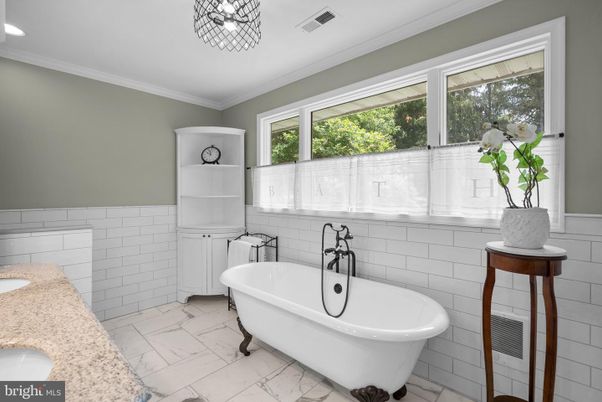 Bathroom, Free Standing Baths, Interior, Marble, Recessed Lighting