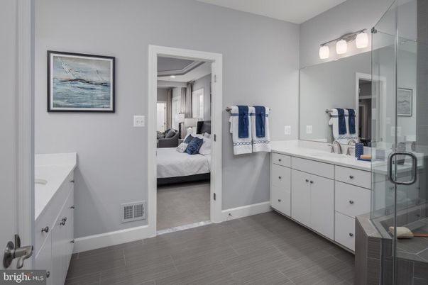 Bathroom, Bedroom, Glass Shower, Interior, Wood Texture Flooring