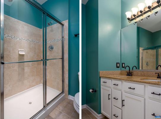 Bathroom, Dual Sink Vanities, Glass Shower, Interior