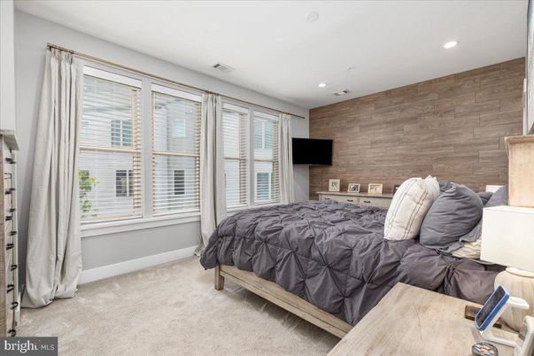 Bedroom, Interior, Recessed Lighting, Wooden Walls