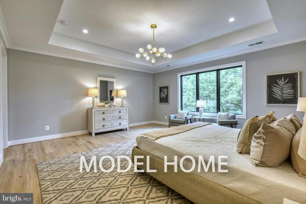 Bedroom, Interior, Pendant Lights, Recessed Lighting, Wood Texture Flooring