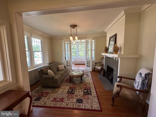 Fireplace, Interior, Living room, Pendant Lights, Wood Texture Flooring