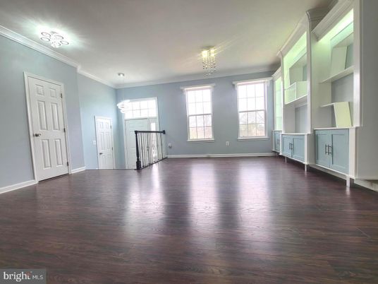 Chandelier, Empty room, Interior, Pendant Lights, Wood Texture Flooring