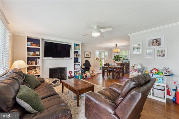 Dining room, Fireplace, Interior, Living room, Wood Texture Flooring